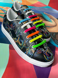 "CONNECTION"  Faux-Leather Sneaker (Woman)