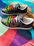 "CONNECTION"  Faux-Leather Sneaker (Woman)